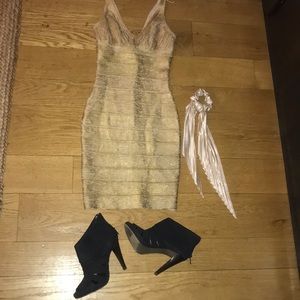 Herve Leger XS Gold dress